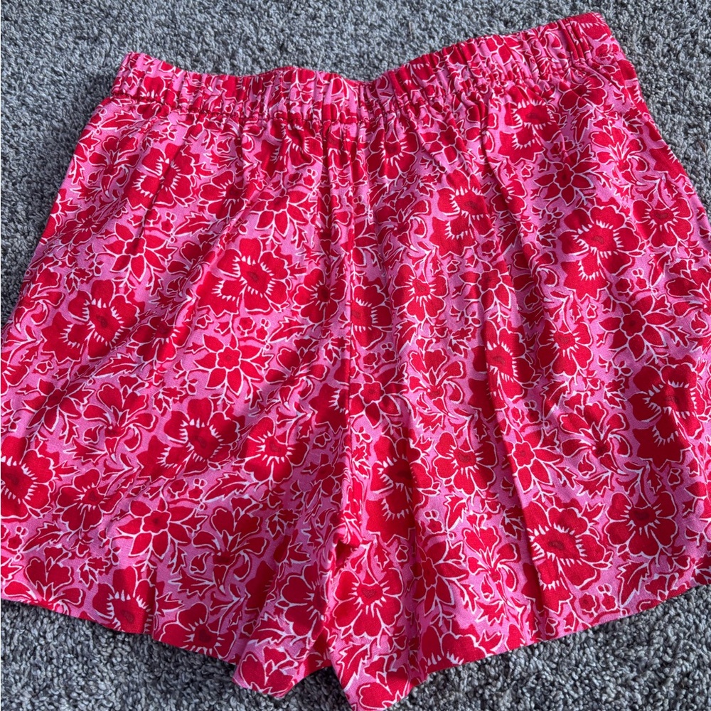 J. Crew Floral Linen Blend Elastic Back Waist Shorts - Picture 7 of 9